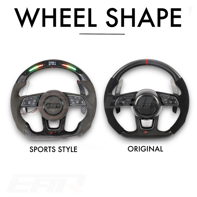 Audi RS Style Customizable Carbon Fiber / Alcantara / LED Steering Wheel - Euro Active Retrofits