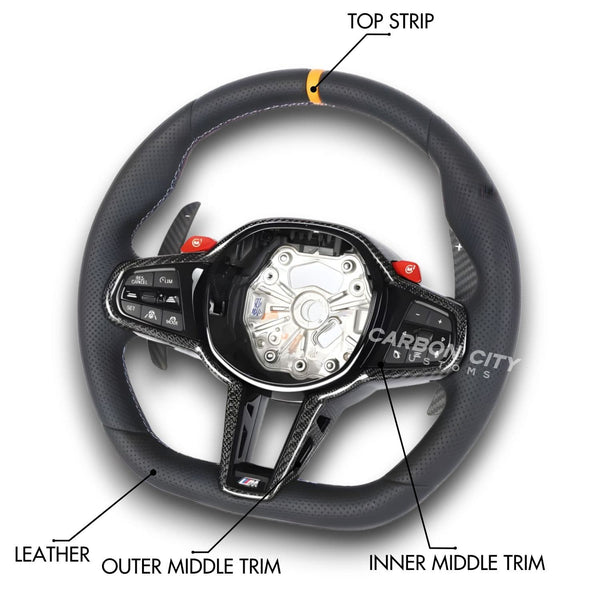 BMW G8X 2025 LCI Style Customisable Carbon Fiber / Alcantara Steering Wheel - Euro Active Retrofits AU