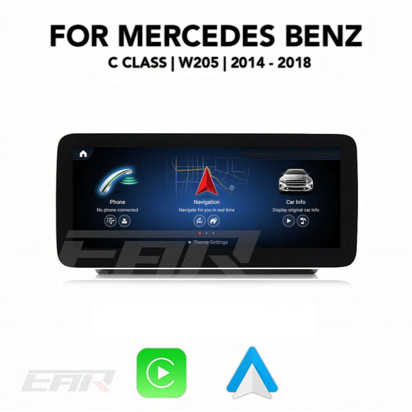 Mercedes Benz C Class Android 13.0 (W205/C205/A205/S205) Multimedia 10.25"/12.3" Touchscreen Display + Built-In Wireless Carplay & Android Auto | 2014 - 2018