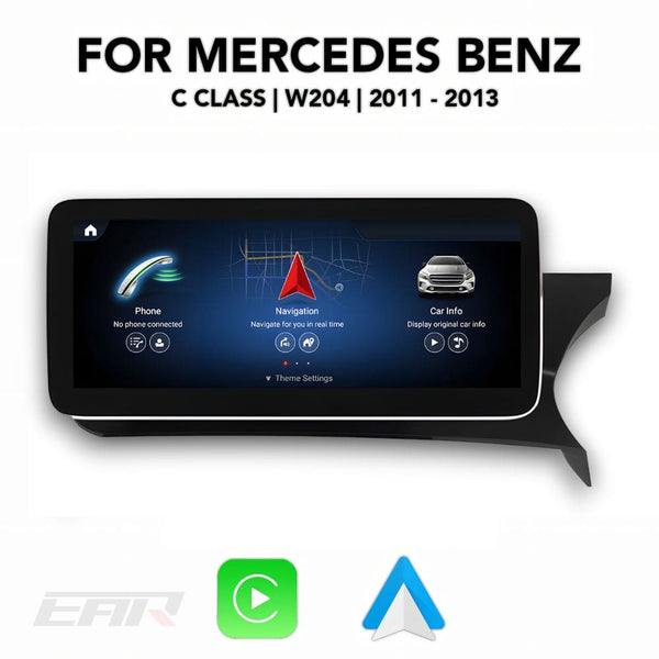Mercedes Benz C Class Android 13.0 (W204) Multimedia 10.25"/12.3" Touchscreen Display + Built-In Wireless Carplay & Android Auto | 2011 - 2013