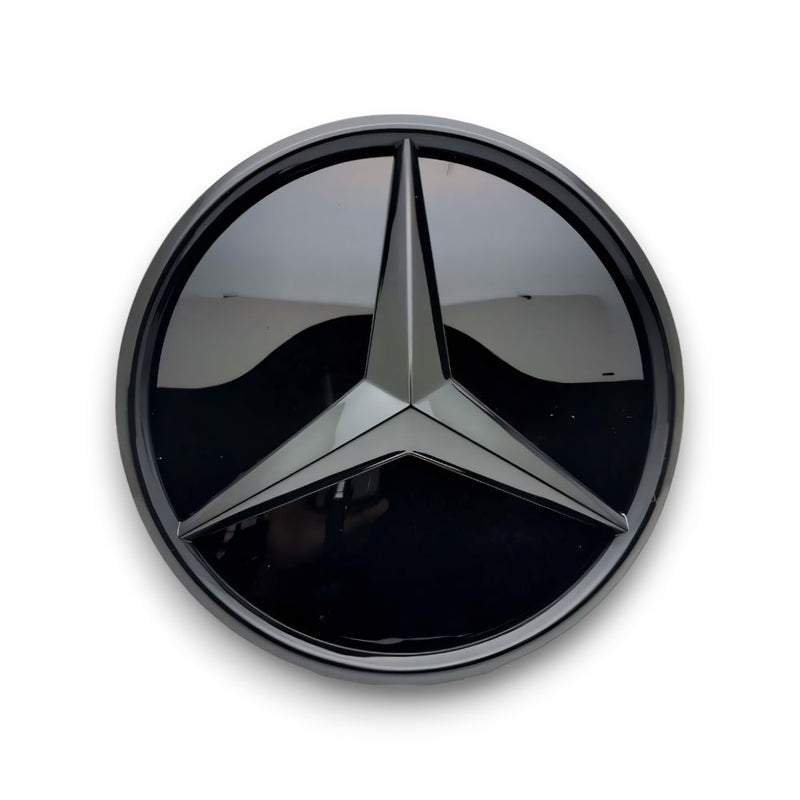 EBI Mercedes Benz Glass Mirror 3D Grille Star Emblem | Gloss Black | Chrome - Euro Active Retrofits