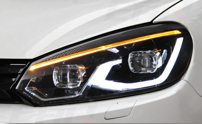 EuroLuxe Volkswagen Golf Mk6 Xenon Angel LED Headlights (2009 - 2012) - Euro Active Retrofits