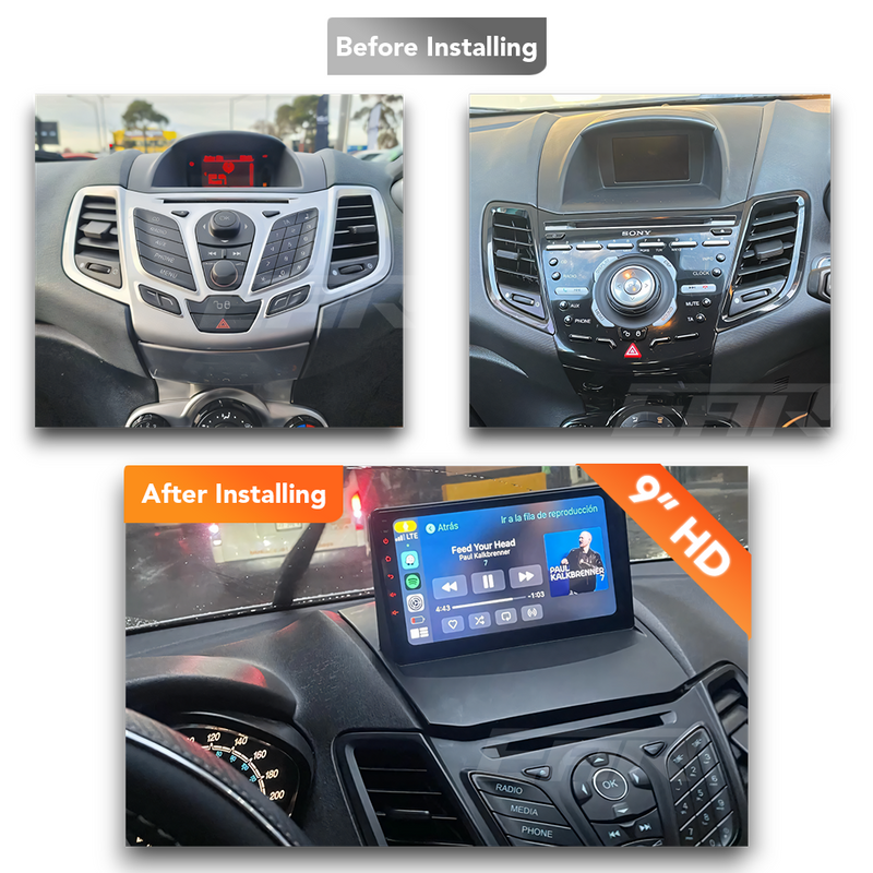 Ford Fiesta (2008 - 2018) Multimedia 9" Touchscreen Display + Built-In Wireless Carplay & Android Auto - Euro Active Retrofits