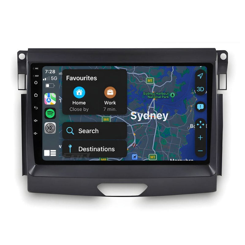 Ford Ranger (2015 - 2022) Multimedia 9" Touchscreen Display + Built-In Wireless Carplay & Android Auto - Euro Active Retrofits