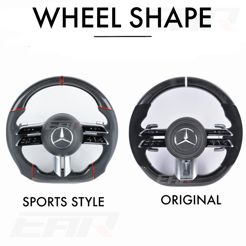 Mercedes-Benz AMG 2023 Style Customizable Carbon Fiber / Alcantara / LED Steering Wheel Upgrade | Fits 2010+ Models - Euro Active Retrofits