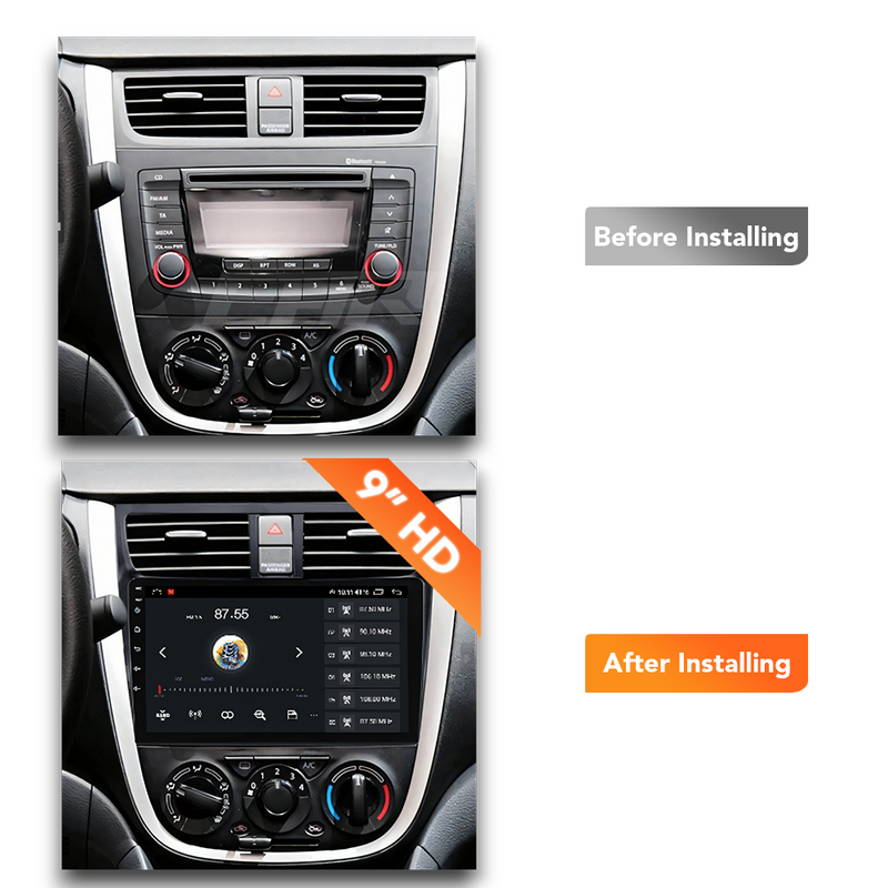 Suzuki Celerio (2014 - 2022) Multimedia 9" Touchscreen Display + Built-In Wireless Carplay & Android Auto - Euro Active Retrofits